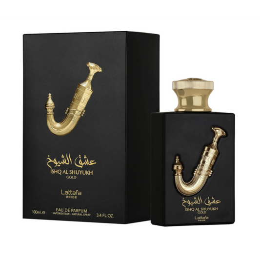 Ishq al Shuyukh Gold EDP 100 ml van Lattafa Pride Collection